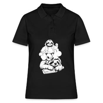 Faultier Witzig - Frauen Polo Shirt - Schwarz - Vorne - Ailine (174cm)