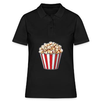 Popcorn - Frauen Polo Shirt - Schwarz - Vorne - Ailine (174cm)