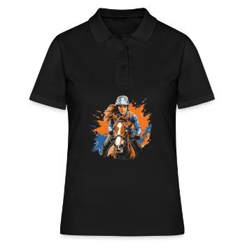 Sports équestres équestres à cheval - Polo Femme - noir - Devant - Ailine (174cm)