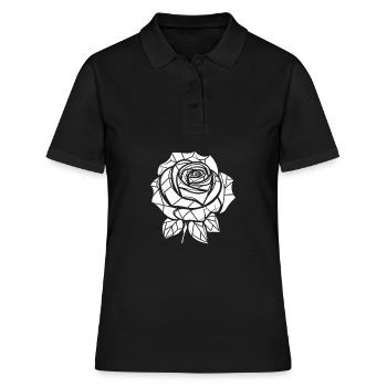 Rose rouge Goth - Polo Femme - noir - Devant - Ailine (174cm)
