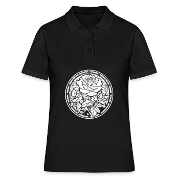Rose rouge Goth - Polo Femme - noir - Devant - Ailine (174cm)