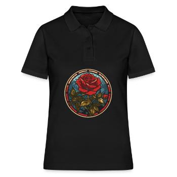 Rose rouge Goth - Polo Femme - noir - Devant - Ailine (174cm)