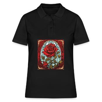 Rose rouge Goth - Polo Femme - noir - Devant - Ailine (174cm)