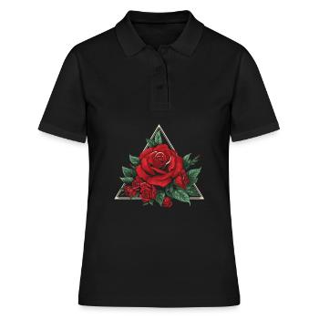 Rose rouge gothique - Polo Femme - noir - Devant - Ailine (174cm)