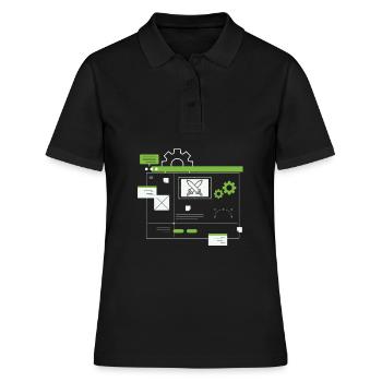 Développeur, Codeur, Programmeur - Polo Femme - noir - Devant - Ailine (174cm)
