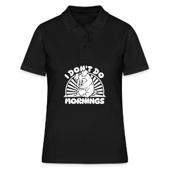 Pig Pig Farmer Funny I Don't Do Mornings - Women's Polo Shirt - black - Front - Ailine (174cm)