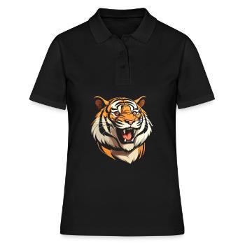 Tigre souriant - Polo Femme - noir - Devant - Ailine (174cm)