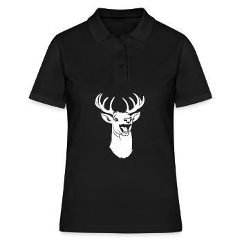 Cerf souriant - Polo Femme - noir - Devant - Ailine (174cm)