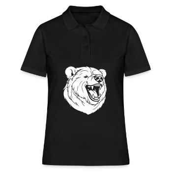 Ours Brun Ours Souriant - Polo Femme - noir - Devant - Ailine (174cm)