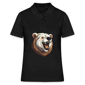 Ours Brun Ours Souriant - Polo Femme - noir - Devant - Ailine (174cm)