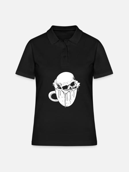 Café Café Crâne - Polo Femme - noir