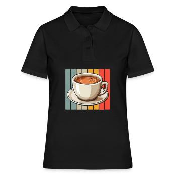 Kaffee Cafe - Frauen Polo Shirt - Schwarz - Vorne - Ailine (174cm)