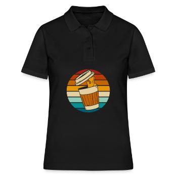 Kaffee Cafe - Frauen Polo Shirt - Schwarz - Vorne - Ailine (174cm)