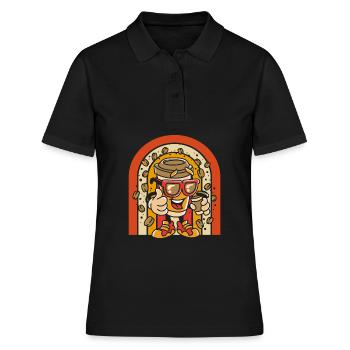 Kaffee Cafe - Frauen Polo Shirt - Schwarz - Vorne - Ailine (174cm)