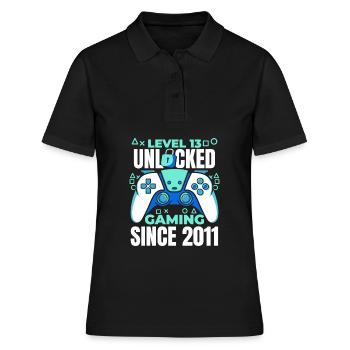 Jeux 13e anniversaire 13 ans Gamer - Polo Femme - noir - Devant - Ailine (174cm)