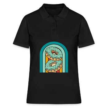 Donut - Frauen Polo Shirt - Schwarz - Vorne - Ailine (174cm)