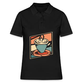 Kaffee Cafe - Frauen Polo Shirt - Schwarz - Vorne - Ailine (174cm)