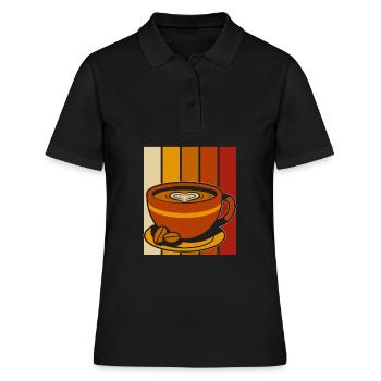 Kaffee Cafe - Frauen Polo Shirt - Schwarz - Vorne - Ailine (174cm)