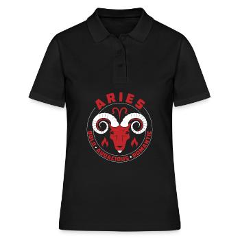 Aries Zodiac Signs Features - Women's Polo Shirt - black - Front - Ailine (174cm)