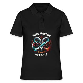 Widder Lustig Astrologie - Frauen Polo Shirt - Schwarz - Vorne - Ailine (174cm)