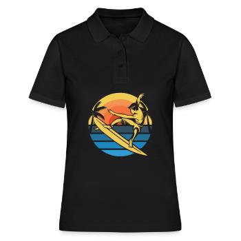 Surfer Surfen - Frauen Polo Shirt - Schwarz - Vorne - Ailine (174cm)