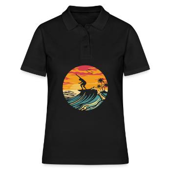 Surfer Surfen - Frauen Polo Shirt - Schwarz - Vorne - Ailine (174cm)
