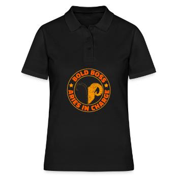 Widder Astrologie - Frauen Polo Shirt - Schwarz - Vorne - Ailine (174cm)