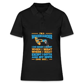 Wakeboard Wakeboarder - Polo Femme - noir - Devant - Ailine (174cm)