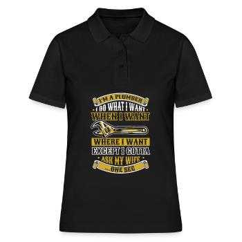 Plumber Installer - Women's Polo Shirt - black - Front - Ailine (174cm)