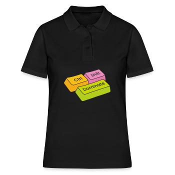 Gamer Gaming Raccourcis clavier Ctrl Alt Défaite - Polo Femme - noir - Devant - Ailine (174cm)