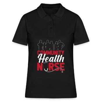 Krankenschwester Menschen Community Health Nurse - Frauen Polo Shirt - Schwarz - Vorne - Ailine (174cm)