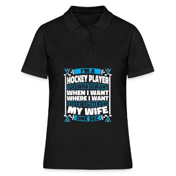 Eishockey - Frauen Polo Shirt - Schwarz - Vorne - Ailine (174cm)