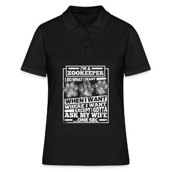 Tierpfleger Zoowärter - Frauen Polo Shirt - Schwarz - Vorne - Ailine (174cm)