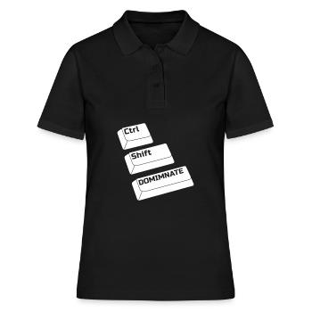 Gamer Gaming Raccourcis clavier Ctrl Alt Défaite - Polo Femme - noir - Devant - Ailine (174cm)