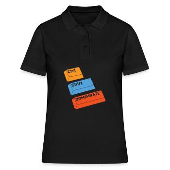Gamer Gaming Keyboard Shortcuts Ctrl Alt Defeat - Women's Polo Shirt - black - Front - Ailine (174cm)