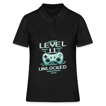 Gamer Gaming Level 11 Unlocked - Frauen Polo Shirt - Schwarz - Vorne - Ailine (174cm)