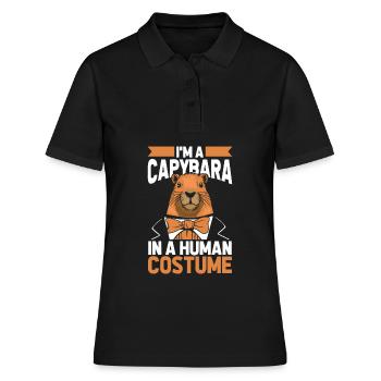 Déguisement Capybara Capybara - Polo Femme - noir - Devant - Ailine (174cm)