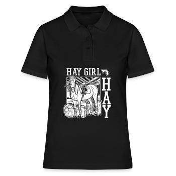 Pferd Reitsport - Frauen Polo Shirt - Schwarz - Vorne - Ailine (174cm)