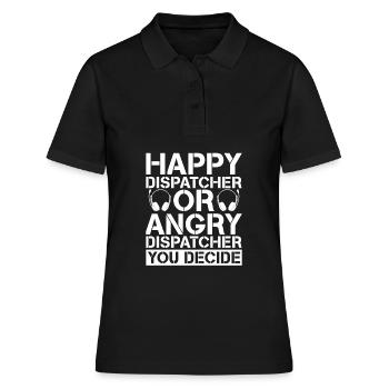 Notruf Leitstelle Einsatzzentrale - Frauen Polo Shirt - Schwarz - Vorne - Ailine (174cm)