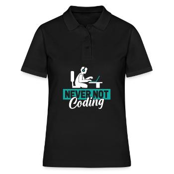 Développeur, Codeur, Programmeur - Polo Femme - noir - Devant - Ailine (174cm)