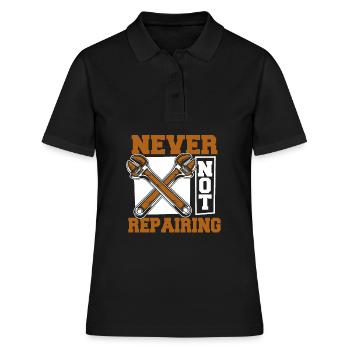 Kfz Mechaniker - Frauen Polo Shirt - Schwarz - Vorne - Ailine (174cm)