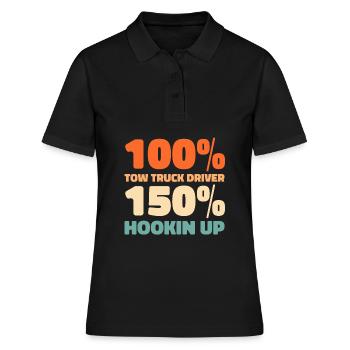 Abschleppdienst Abschlepper - Frauen Polo Shirt - Schwarz - Vorne - Ailine (174cm)
