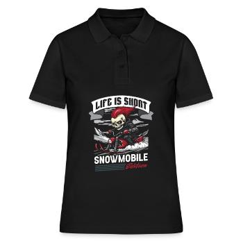 Schneemobil Motorschlitten - Frauen Polo Shirt - Schwarz - Vorne - Ailine (174cm)