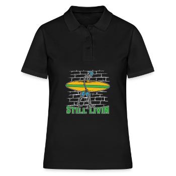 Surfer Surfen - Frauen Polo Shirt - Schwarz - Vorne - Ailine (174cm)