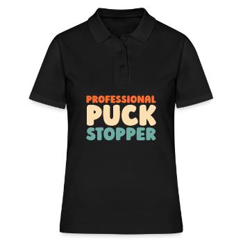 Eishockey Torwart Torwart Puck Hockey Puck - Frauen Polo Shirt - Schwarz - Vorne - Ailine (174cm)