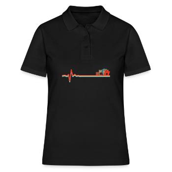 Battement de cœur de l’électrocardiogramme de poker - Polo Femme - noir - Devant - Ailine (174cm)