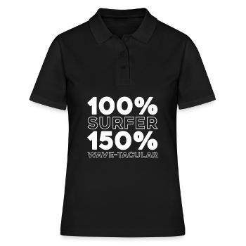 Surfer Surfen - Frauen Polo Shirt - Schwarz - Vorne - Ailine (174cm)