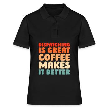 Notruf Leitstelle Einsatzzentrale - Frauen Polo Shirt - Schwarz - Vorne - Ailine (174cm)