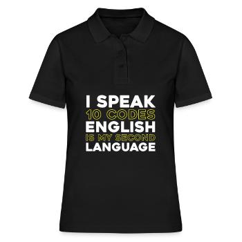 Notruf Leitstelle Einsatzzentrale - Frauen Polo Shirt - Schwarz - Vorne - Ailine (174cm)