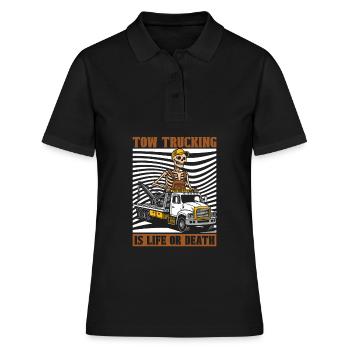 Abschleppdienst Abschlepper Skelett - Frauen Polo Shirt - Schwarz - Vorne - Ailine (174cm)